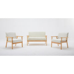 Bahamas Beige Loveseat and 2 Chair Living Room Set By Lilola Home