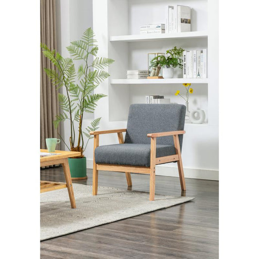 Bahamas Gray Linen Fabric Chair By Lilola Home | Lounge Chairs | Modishstore