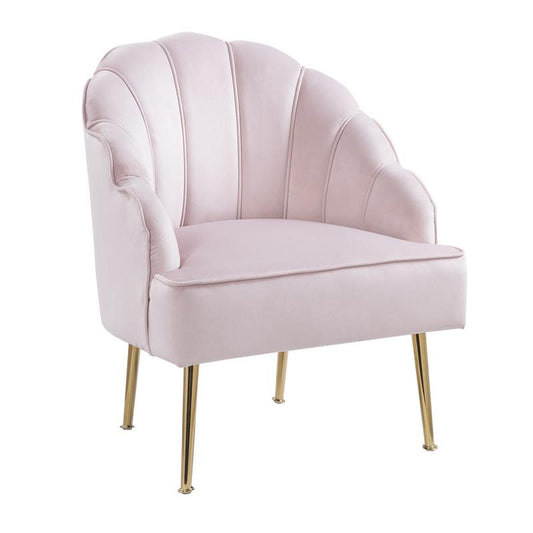 Naomi Pink Velvet Wingback Accent Chair with Metal Legs By Lilola Home | Accent Chairs | Modishstore