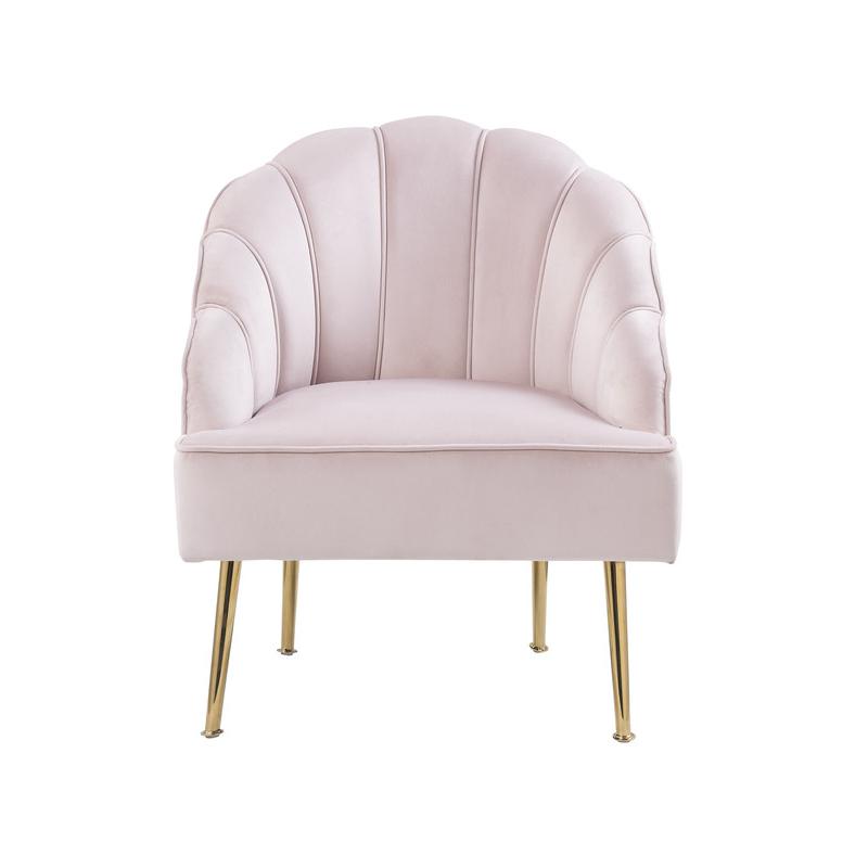 Naomi Pink Velvet Wingback Accent Chair with Metal Legs By Lilola Home | Accent Chairs | Modishstore-3
