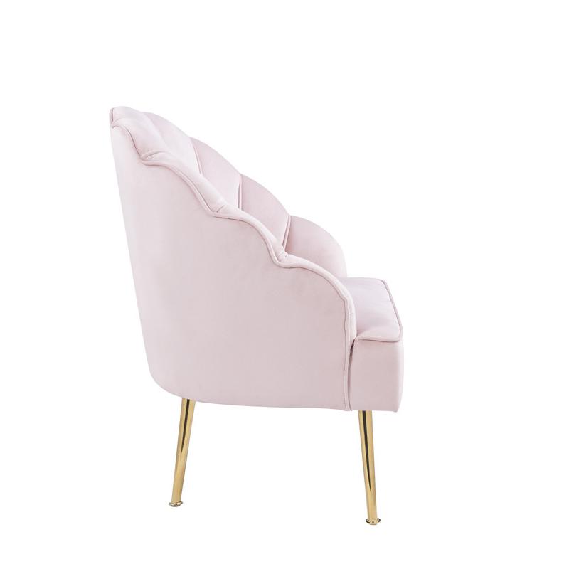 Naomi Pink Velvet Wingback Accent Chair with Metal Legs By Lilola Home | Accent Chairs | Modishstore-4