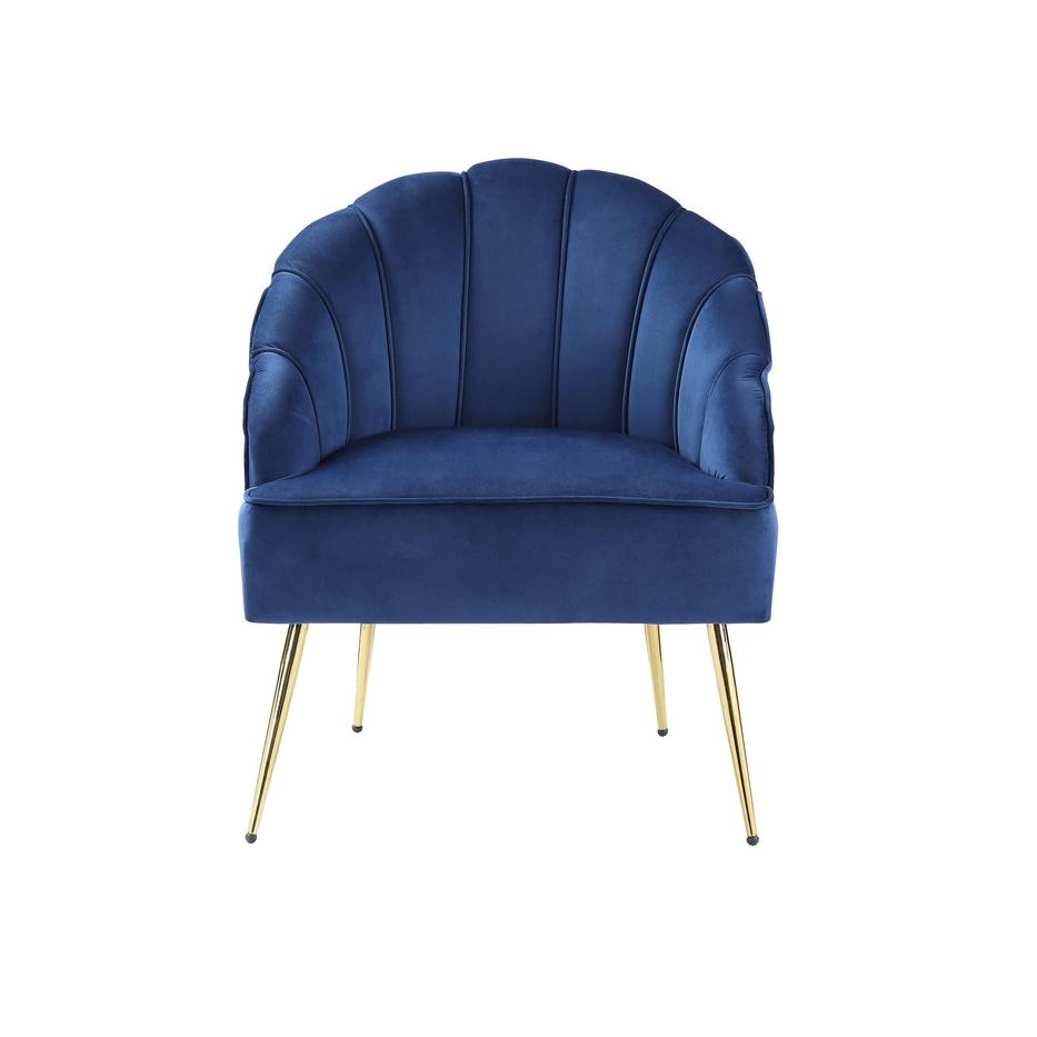 Naomi Blue Velvet Wingback Accent Chair with Metal Legs By Lilola Home | Accent Chairs | Modishstore-4
