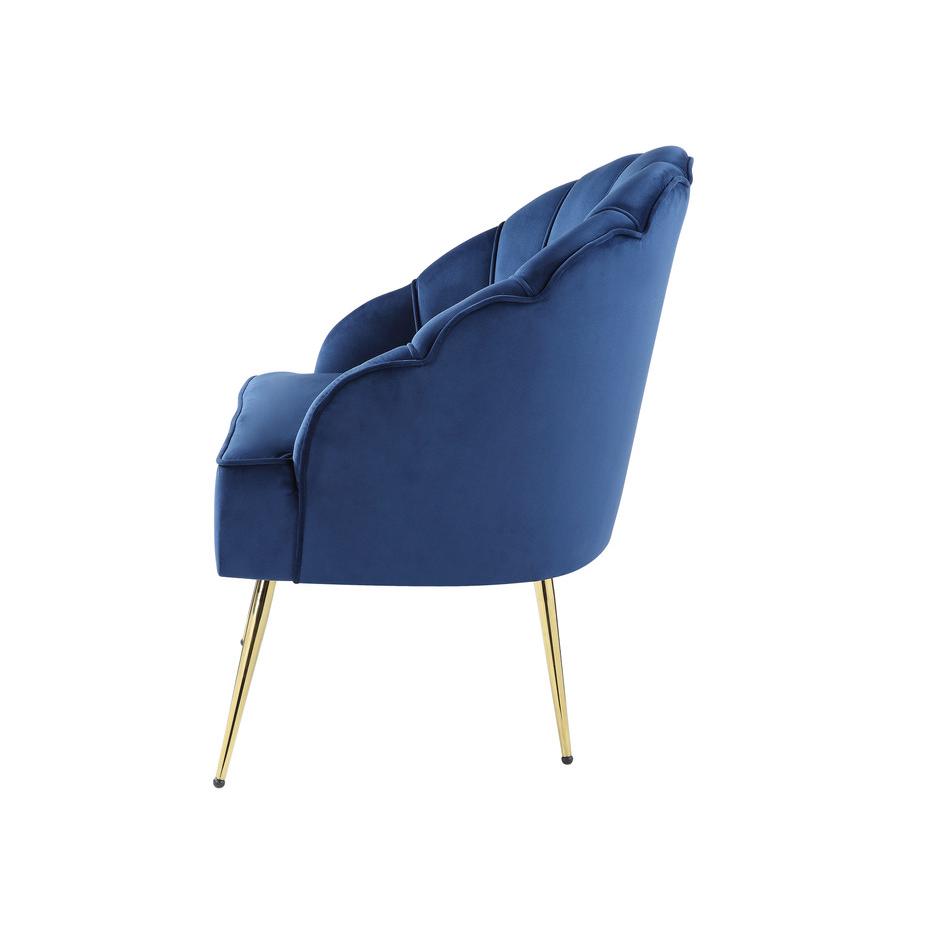Naomi Blue Velvet Wingback Accent Chair with Metal Legs By Lilola Home | Accent Chairs | Modishstore-3