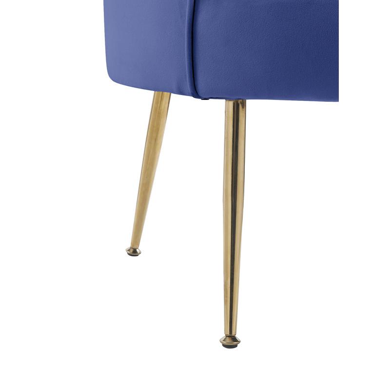 Angelina Blue Velvet Scalloped Back Barrel Accent Chair with Metal Legs By Lilola Home | Accent Chairs | Modishstore-3