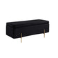 Emma Black Velvet Storage Bench with Metal Legs By Lilola Home | Benches | Modishstore-2