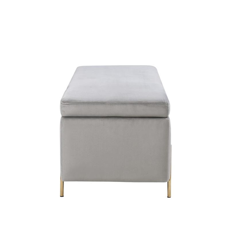 Emma Black Velvet Storage Bench with Metal Legs By Lilola Home | Benches | Modishstore-8