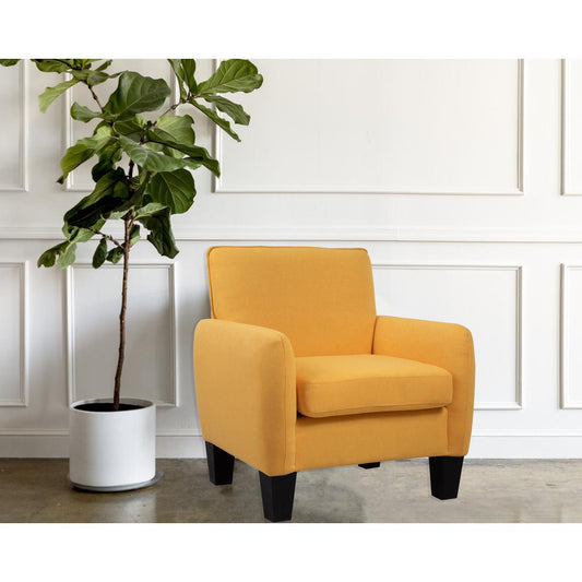 Alyssa Yellow Linen Accent Armchair By Lilola Home | Armchairs | Modishstore