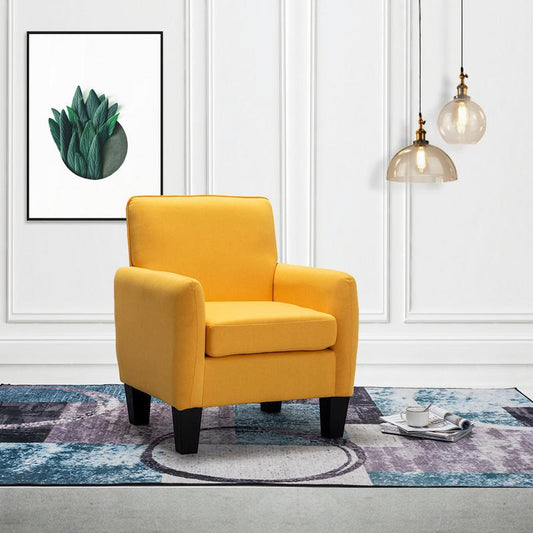 Mia Yellow Linen Accent Armchair By Lilola Home | Armchairs | Modishstore