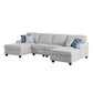 Leo Light Gray Linen Double Chaise 4Pc Modular Sectional Sofa By Lilola Home | Sofas | Modishstore-2