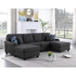 Leo Light Gray Linen Double Chaise 4Pc Modular Sectional Sofa By Lilola Home | Sofas | Modishstore-7