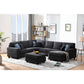 Jocelyn Dark Gray Woven 7Pc Modular L-Shape Sectional Sofa Chaise and Ottoman By Lilola Home | Sofas | Modishstore