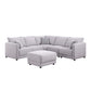 Penelope Light-Gray Linen Fabric Reversible L-Shape Sectional Sofa with Ottoman and Pillows By Lilola Home | Sofas | Modishstore-3