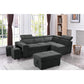 Henrik Dark Gray Sleeper Sectional Sofa with Storage Ottoman and 2 Stools By Lilola Home | Sofas | Modishstore-4
