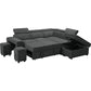 Henrik Dark Gray Sleeper Sectional Sofa with Storage Ottoman and 2 Stools By Lilola Home | Sofas | Modishstore-3