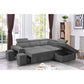 Henrik Light Gray Sleeper Sectional Sofa with Storage Ottoman and 2 Stools By Lilola Home | Sofas | Modishstore-2
