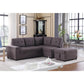 Katie Brown Linen Sleeper Sectional Sofa with Storage Ottoman, Storage Arm By Lilola Home | Sofas | Modishstore-2