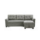 Connor Dark Gray Fabric Reversible Sectional Sleeper Sofa Chaise with Storage By Lilola Home | Sofas | Modishstore-18