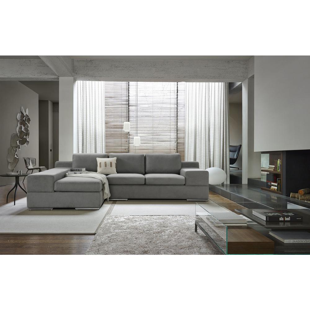 Romeo Light Gray Woven Fabric Sectional Sofa with Left Hand Facing Chaise By Lilola Home | Sofas | Modishstore