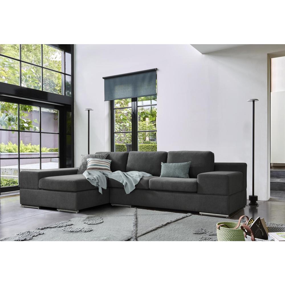Romeo Light Gray Woven Fabric Sectional Sofa with Left Hand Facing Chaise By Lilola Home | Sofas | Modishstore-6