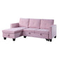 Nova Pink Velvet Reversible Sleeper Sectional Sofa with Storage Chaise By Lilola Home | Sofas | Modishstore