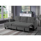 Nova Dark Gray Velvet Reversible Sleeper Sectional Sofa with Storage Chaise By Lilola Home | Sofas | Modishstore-5