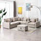 Nolan Beige Linen Fabric 7Pc Reversible Sectional Sofa By Lilola Home | Sofas | Modishstore