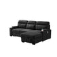 Kaden Black Fabric Sleeper Sectional Sofa Chaise with Storage Arms and Cupholder By Lilola Home | Sofas | Modishstore-2