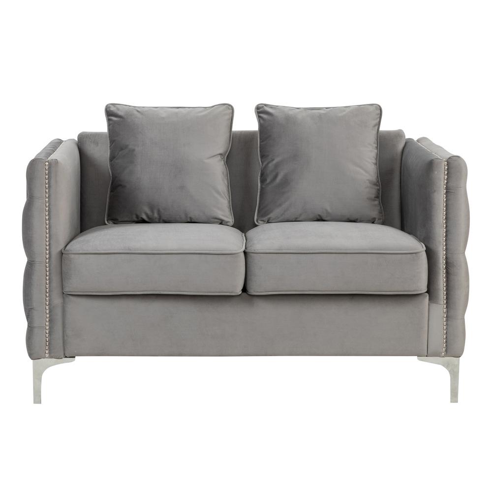 Bayberry Black Velvet Sofa Loveseat Chair Living Room Set By Lilola Home | Sofas | Modishstore-21