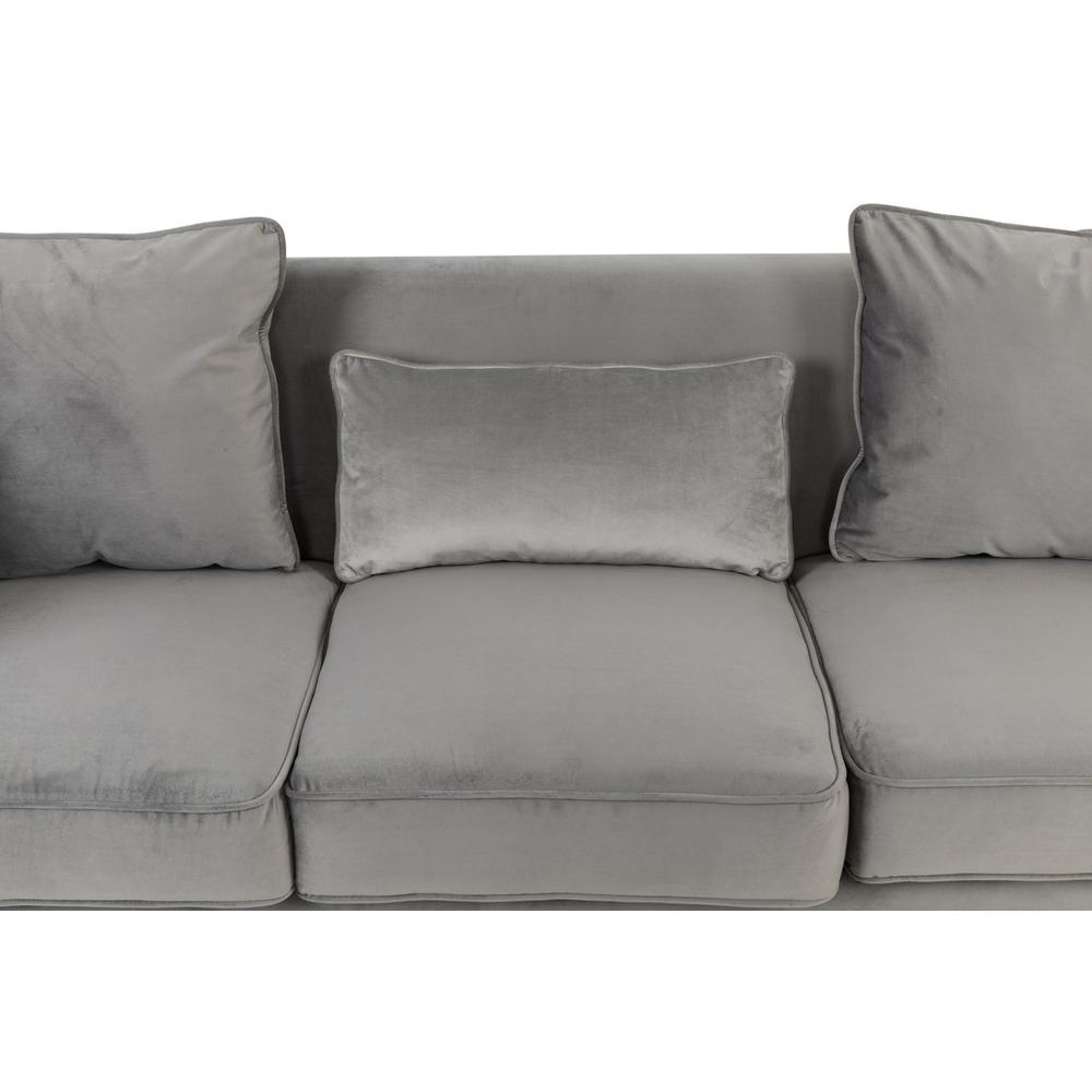 Bayberry Black Velvet Sofa with 3 Pillows By Lilola Home | Sofas | Modishstore-10