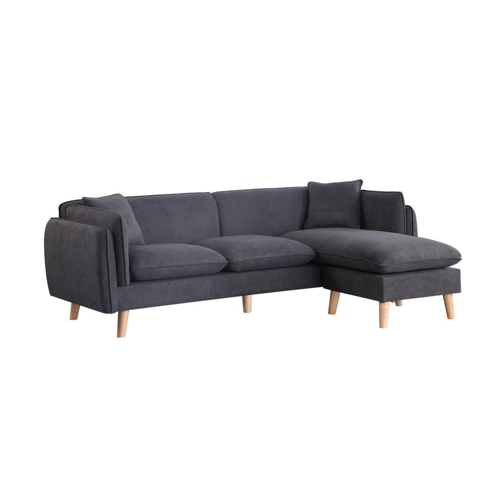 Brayden Dark Gray Fabric Sectional Sofa Chaise By Lilola Home | Sofas | Modishstore-2
