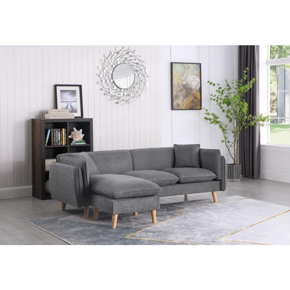 Brayden Dark Gray Fabric Sectional Sofa Chaise By Lilola Home | Sofas | Modishstore-10