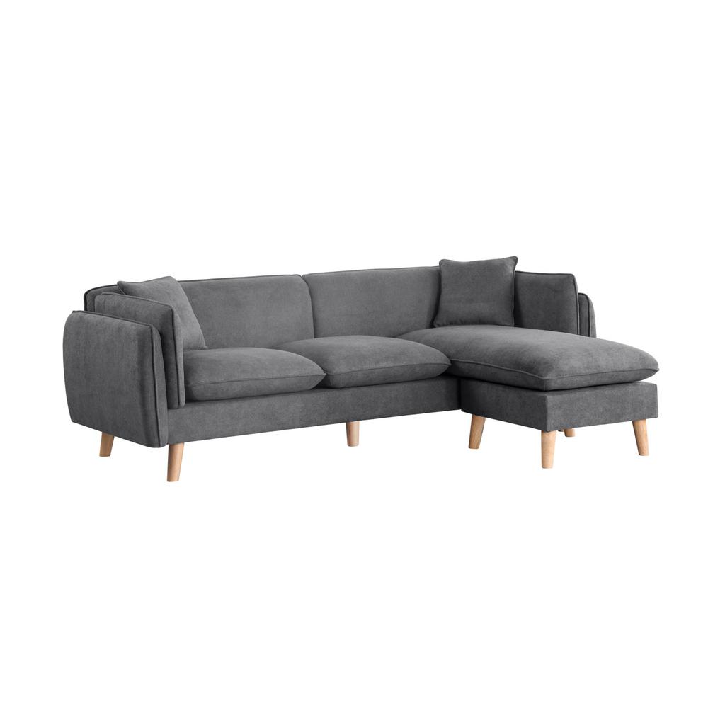Brayden Dark Gray Fabric Sectional Sofa Chaise By Lilola Home | Sofas | Modishstore-7