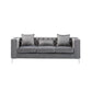 Lorreto Gray Velvet Fabric Sofa Loveseat Chair Living Room Set By Lilola Home | Sofas | Modishstore-3