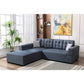 Ordell Dark Gray Linen Fabric Sectional Sofa with Left Facing Chaise Ottoman and Pillows By Lilola Home | Sofas | Modishstore