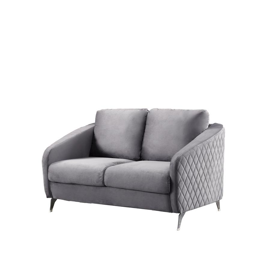 Sofia Gray Velvet Modern Chic Loveseat Couch By Lilola Home | Loveseats | Modishstore-2