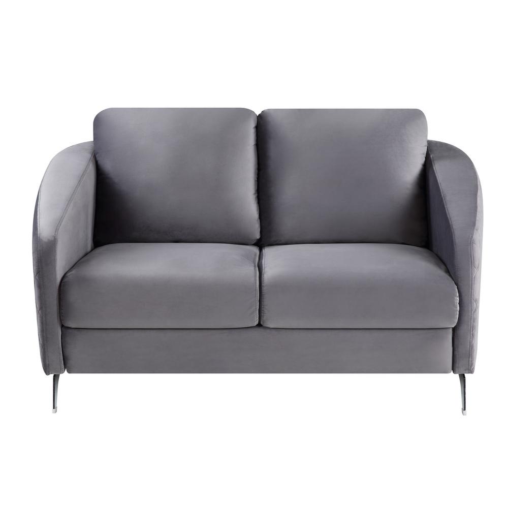 Sofia Gray Velvet Modern Chic Loveseat Couch By Lilola Home | Loveseats | Modishstore-3