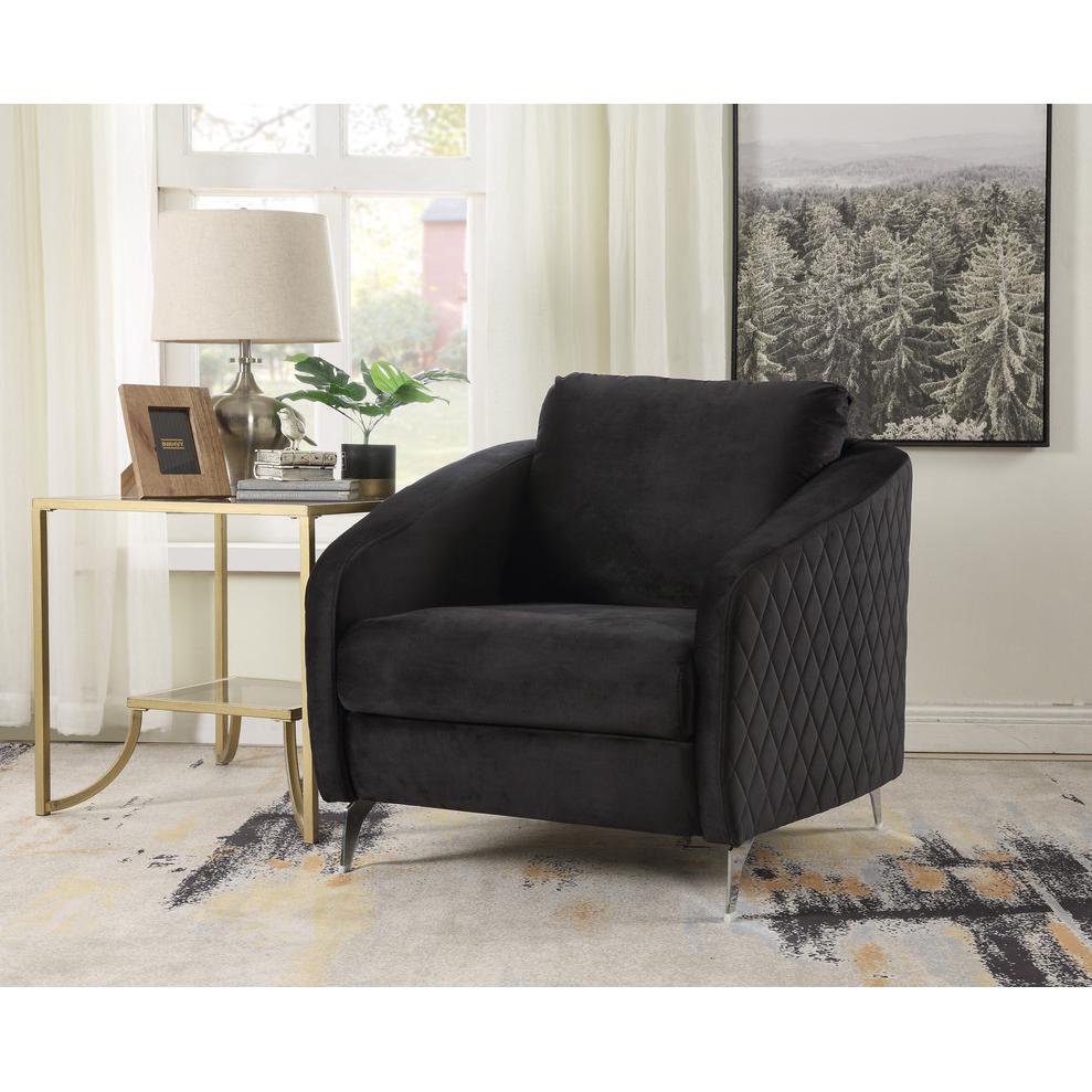 Sofia Gray Velvet Fabric Sofa Loveseat Chair Living Room Set By Lilola Home | Sofas | Modishstore-20