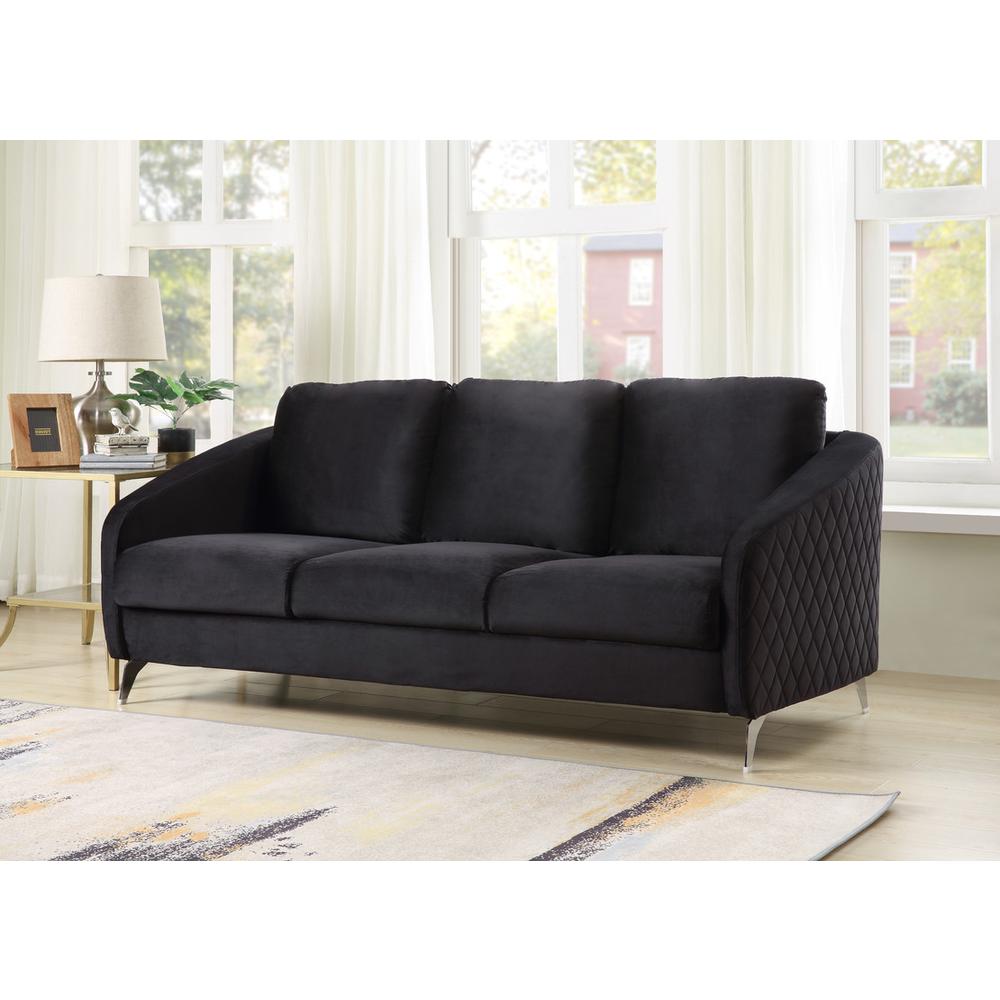 Sofia Gray Velvet Modern Chic Sofa Couch By Lilola Home | Sofas | Modishstore-4