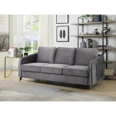 Hathaway Gray Velvet Modern Chic Sofa Couch By Lilola Home