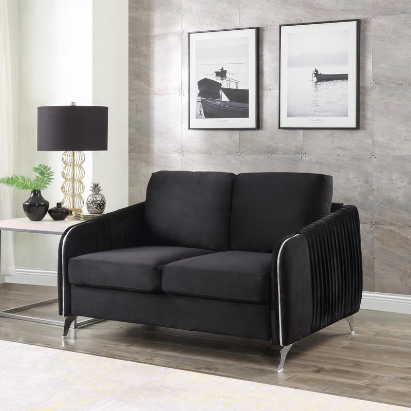 Hathaway Gray Velvet Fabric Sofa Loveseat Living Room Set By Lilola Home | Sofas | Modishstore-19