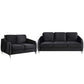 Hathaway Gray Velvet Fabric Sofa Loveseat Living Room Set By Lilola Home | Sofas | Modishstore-21