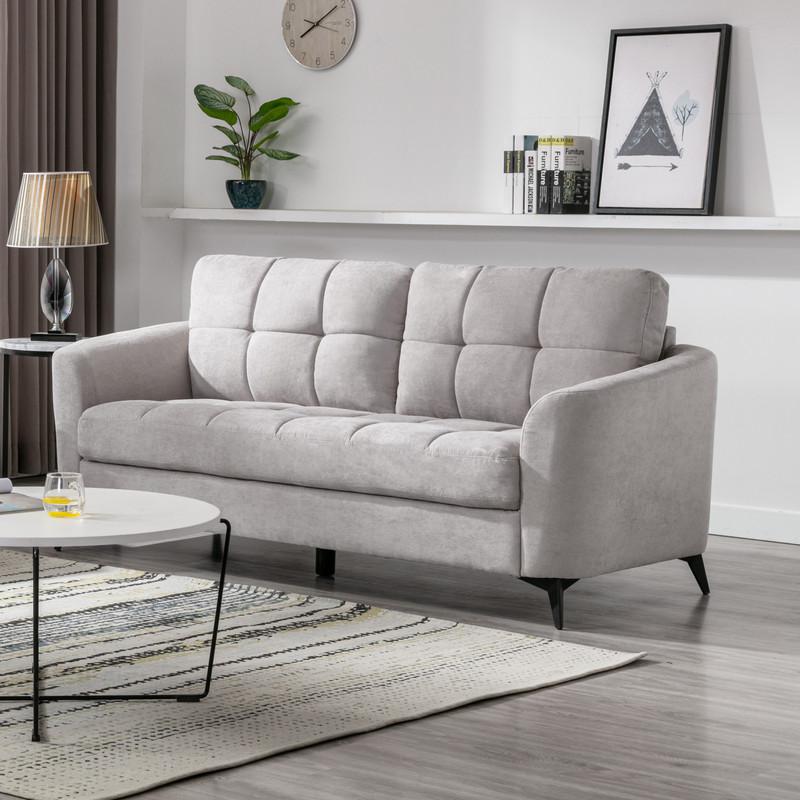 Callie Gray Velvet Fabric Sofa Loveseat Chair Living Room Set By Lilola Home | Sofas | Modishstore-16