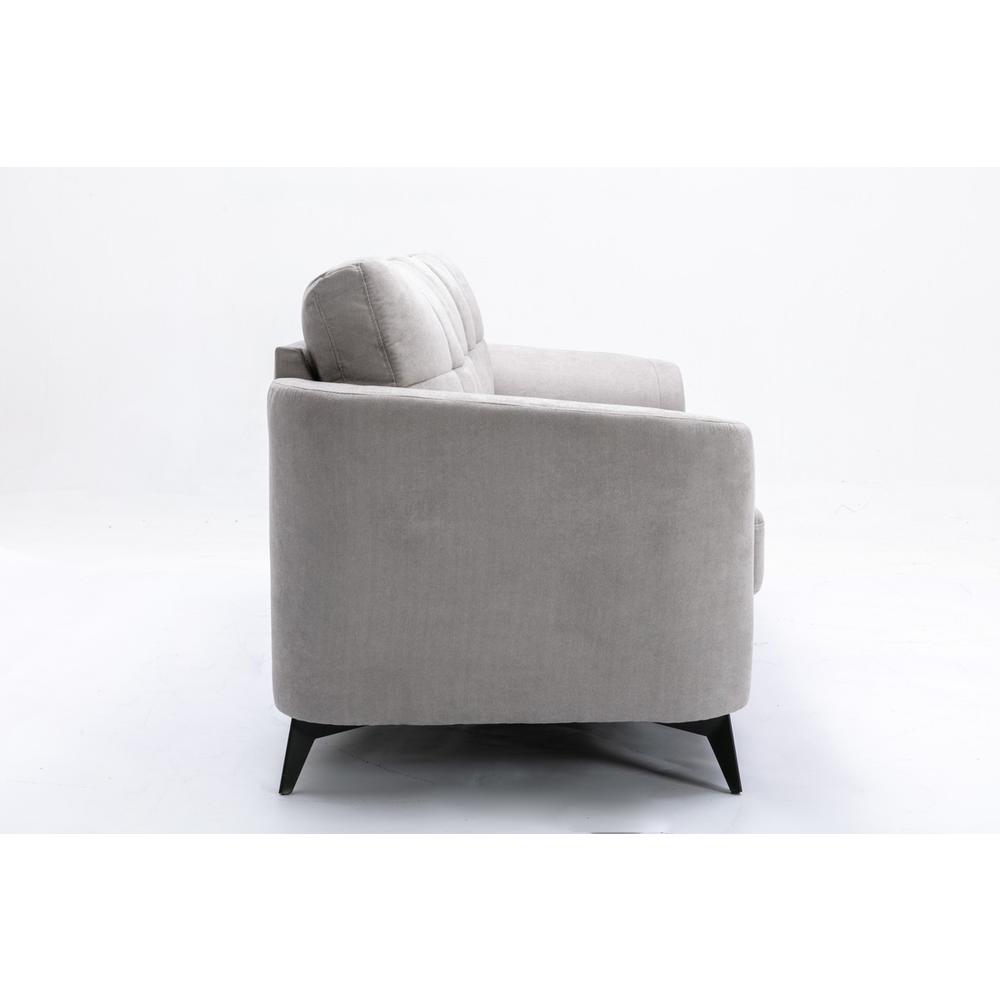 Callie Gray Velvet Fabric Sofa Loveseat Chair Living Room Set By Lilola Home | Sofas | Modishstore-17