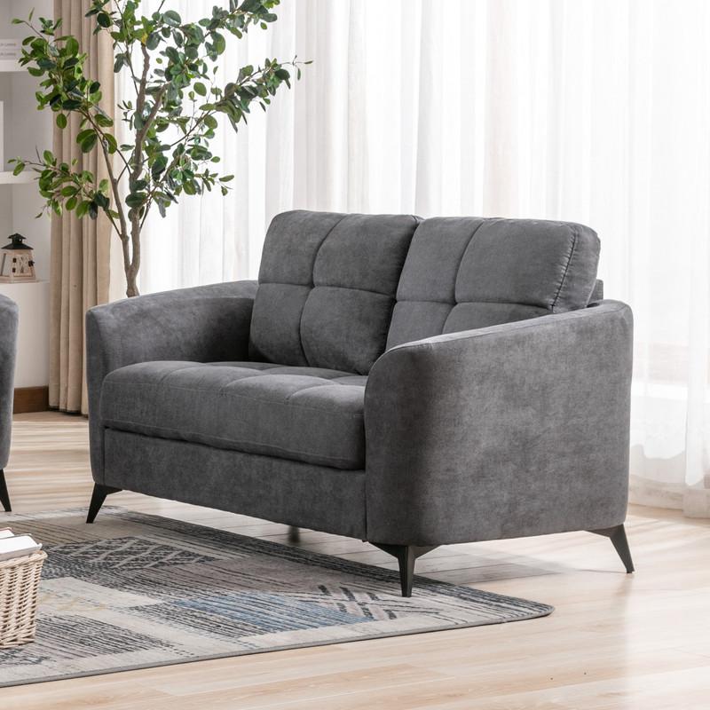 Callie Gray Velvet Fabric Sofa Loveseat Chair Living Room Set By Lilola Home | Sofas | Modishstore-7