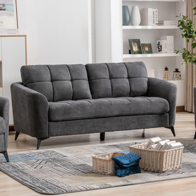 Callie Gray Velvet Fabric Sofa By Lilola Home | Sofas | Modishstore