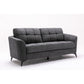 Callie Gray Velvet Fabric Sofa Loveseat Chair Living Room Set By Lilola Home | Sofas | Modishstore-11