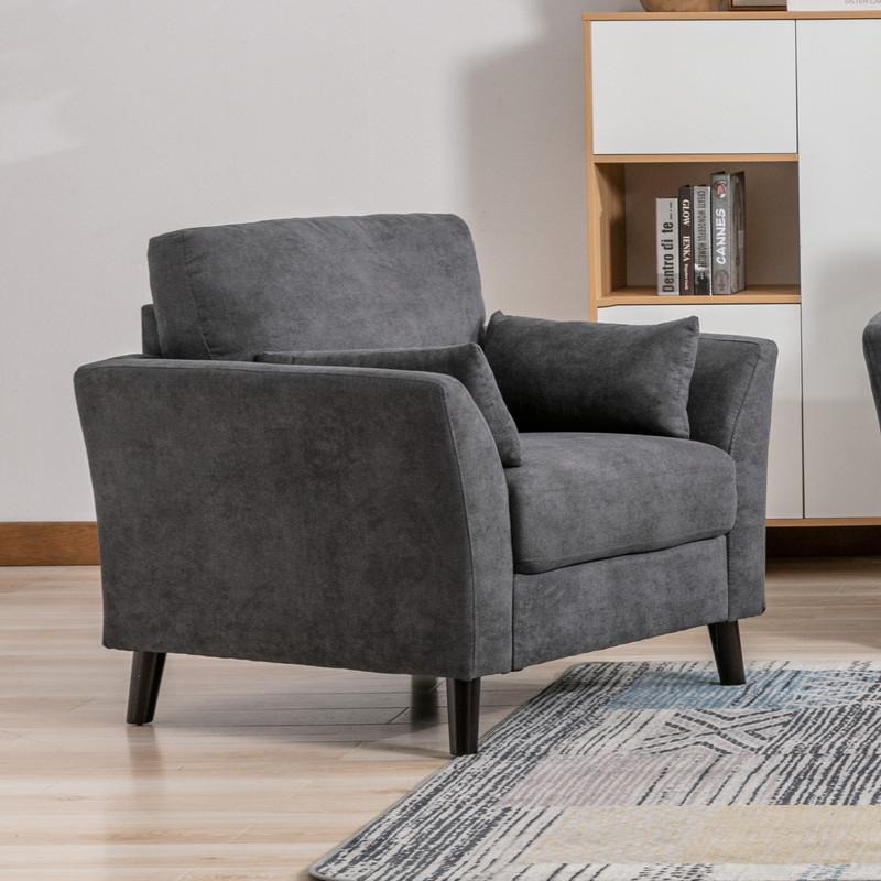 Damian Gray Velvet Sofa Loveseat Chair Living Room Set By Lilola Home | Sofas | Modishstore-2