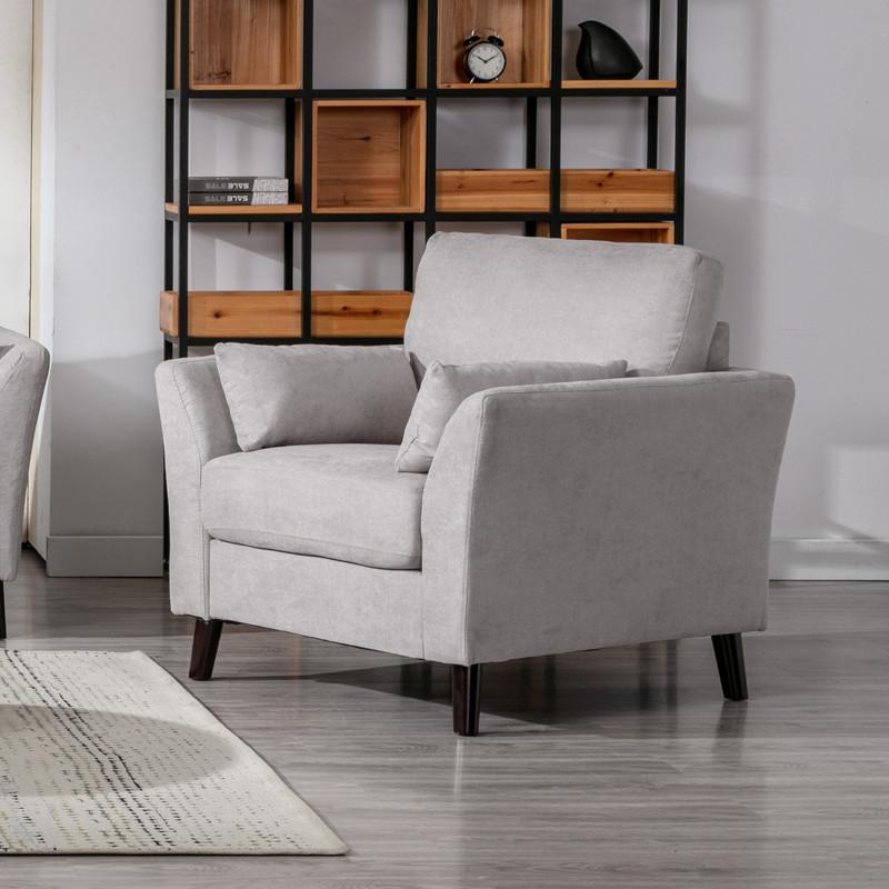 Damian Gray Velvet Sofa Loveseat Chair Living Room Set By Lilola Home | Sofas | Modishstore-21