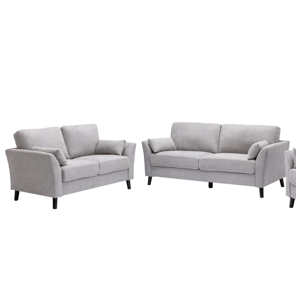 Damian Gray Velvet Fabric Sofa Loveseat Living Room Set By Lilola Home | Sofas | Modishstore-9