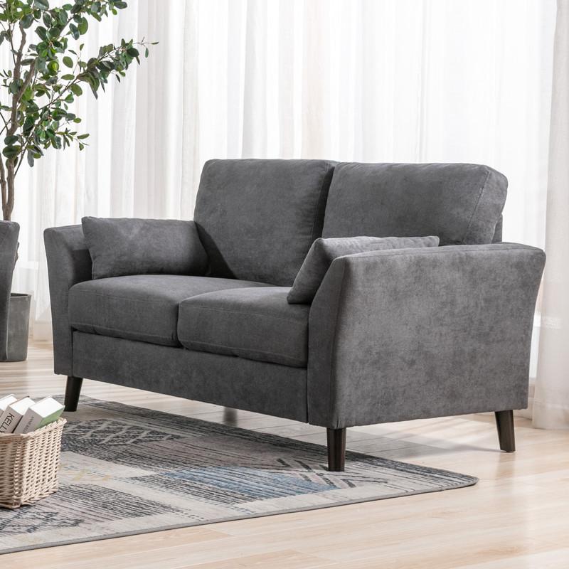Damian Gray Velvet Sofa Loveseat Chair Living Room Set By Lilola Home | Sofas | Modishstore-4